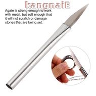 KANGNAI Agate Burnisher, Silver Handle Agate Tool Jewelry Burnisher, Precision Tipped Agate Polishin