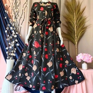 PROMO!!! GAMIS MONALISA MOTIF BUNGA TULIP // GAMIS DEWASA MOTIF BUNGA TULIP // GAMIS MODEL TERBARU