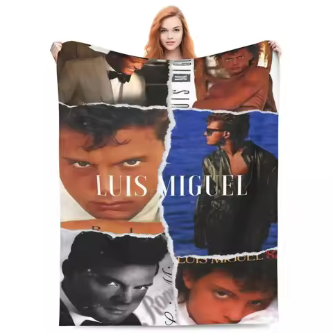 L-Luis Miguel Blankets Mexican Singer Concert Airplane Travel Flannel Throw Blanket Warm Soft Couch