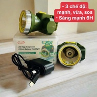 Đèn pin đội đầu ML - 105 choá đèn 6cm sáng mạnh 6H liên tục sạc type C  3 mức sáng khác nhau và bảo 