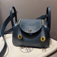 Hermes mini Lindy 一代 松柏綠金釦