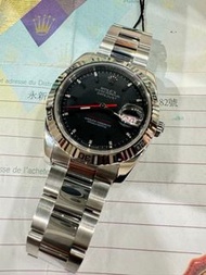 🌈🌈新返貨品🌈🌈📑連出世紙📑🖤原裝黑色面🖤🐅爬山虎紅針❤️36mm 自動機芯🥰🥰👔Rolex Datejust 116264 連原裝勞力士實心板帶👔KCB1451（旺角洗衣街店）