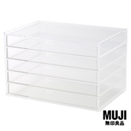 มูจิ ชั้นวางของอะคริลิก - MUJI Acrylic Case 5 row L (กว้าง 25.5 x ลึก 17 x สูง 16 ซม.)