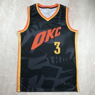 Hot Press Basketball Uniform OKC Thunder No. 3 Josh Giddey Josh Giddey Strawball Jersey GOHS
