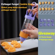 acuan kuih semperit Cookie gun untuk membuat acuan biskut, krim piping mulut, kacang larut, alat penaik, set beg peras, mesin penaik biskut