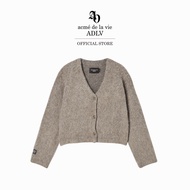 ADLV [acme de la vie] เสื้อแขนยาว รุ่น Woman V Neck Crop Solid Cardigan Brown (50011SVNKNF_F5BRXX)
