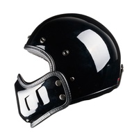 ◈☼Full face helmet Couple helmet Vintage Motocross Motorcycle Helmet Retro Cafe Racer Vespa Open Fac