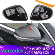 for Mercedes-Benz E-Class E Class W214 S214 X214 EQE V295 AMG 43 53 Black Carbon Look Rear View Mirr