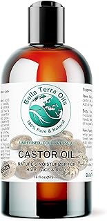 Castor Oil 16 oz 100% Pure Cold-pressed Refined Organic - Bella Terra Oils