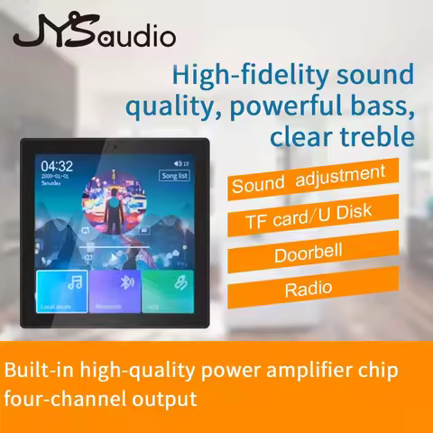 4 channel*20W Wall Amplifier Bluetooth-compatible 4 inch Sound Amp Home Theater Sound System Stereo 