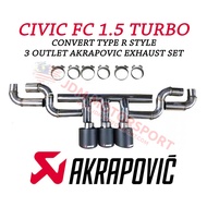 AKRAPOVIC Exhaust Honda Civic FC 1.5 Turbo Convert Type R SET Exhaust tip