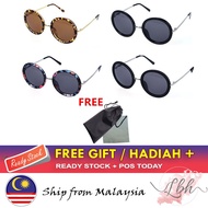 [LBH] Fashion Retro Big Round Sunglasses 复古圆框墨镜 Cermin Mata Hitam Bingkai Bulat - KT84