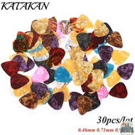KATAKAN 30pcs 0.46mm 0.71mm 0.96mm Electric Plectrums Colorful Shrapnel Acoustic Ukulele