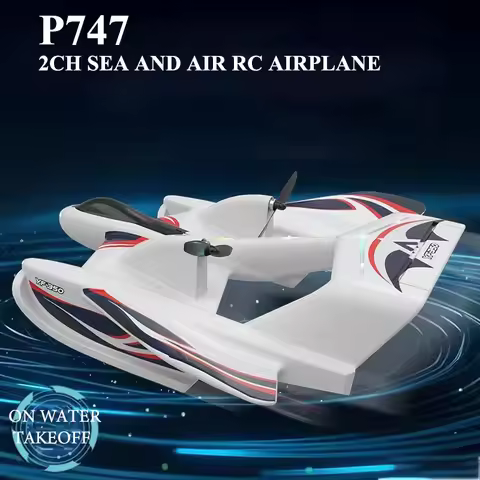 Top 2CH P747 Sea And Air RC Airplane EPP Remote Control Aircraft With LED Fixed Wing Glider Toys The