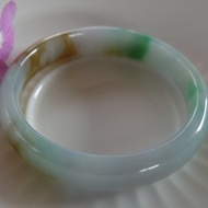 天然A貨三彩翡翠 手圍18 翡翠 緬甸玉 母親節送禮 內徑55mm