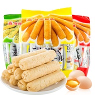 Taiwan Peitien Konnyaku Brown Rice Roll Seaweed Flavor160g/Bag Puffed Snacks Egg Yolk Puffed Sanwich Roll Internet Celeb