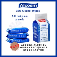 Alcosm 75% Classic Alcohol Wipes / Wet Wipes / Wet Tissue - 150/300/450 Wipes