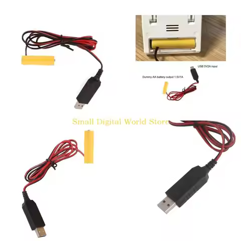 77UB USB 5V to 1.5V LR6 AA Dummy Battery AA Battery Eliminators Replace 1x 1.5V AA