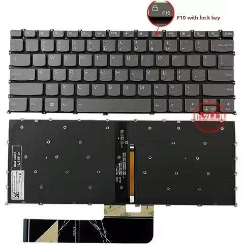 New US Keyboard for LENOVO IdeaPad 5 2-in-1 14AHP9 14IRU9 14Q8X9 14IRH9 Gray Keyboard