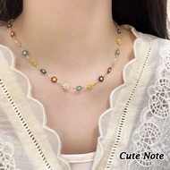 Cute Note Piece small fresh daisy flower necklace bracelet ins style design necklace accessories nec