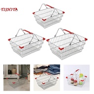 [tishita] Metal Shopping Basket, Food Basket, Multifunctional, with Handle, Storage Basket for Fruit