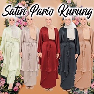 Satin Duchess Baju KurunPleated SET KAFTAN PARIO KAIN IKAT TEPI//SATIN IronlessPlain Premium Como Crepe Ironless Kurung