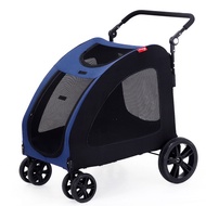 MY PETS HOME Hello Cutie-ModelDTC909 60KG Four-Wheel Pet Stroller Cat Dog Stroller Foldable Pet Hand