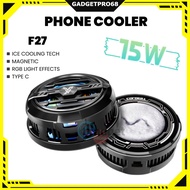 F27 Penyejuk Telefon Ice Cooler 15W Permainan PUBG Mobile Legends 2in1 & Lampu RGB F27 Phone Cooler 