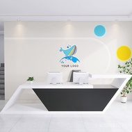 Wallpaper Training Institution Front Desk Background Company Office Decoration Irregular 3D Wallpape