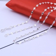Snowflake Selling Silver Jewelry Pure Silver Collarbone Chain Women's Necklace Live Hot Sale9999Kore