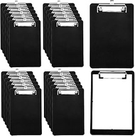 24 Pack Bulk Mini Clipboards, Black A5 Memo Clipboard 5.9x8.8 Inch Plastic Check Presenters for Rest