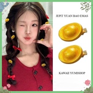 ( KYS ) GOLD YUAN BAO HAIR CLIP ANCIENT CHINESE YUAN BAO/