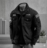 Jaket Harrington Canvas Hitam Casuall Motif Terbaru The Gladiator
