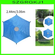 [szgrqkj1] Trampoline Shade Cover Trampoline Sun Protection Cover Oxford Cloth Blue Trampoline Awning for Outdoor Sports Accessories