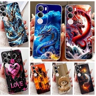For Vivo Y19s 4G V2419 / Vivo Y19 Y29 Y29s 5G Y19e India Phone Case Cool Dragon Lion Tiger Koi Fish 