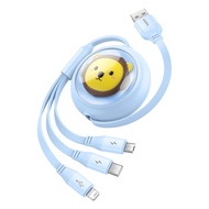 BASEUS RETRACTABLE CHARGING CABLE 3 in 1 USB to MLC 3.5A 110CM