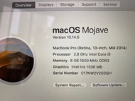 MacBook Pro 13' (Retina, Mid 2014) 128GB SSD