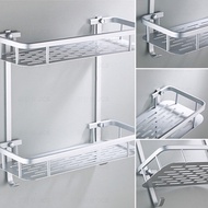 Bathroom Shower Bath Holder Aluminium Storage Rack  For Shampoos Gel Kitchen Home Balcony Shelf Hanging Hook