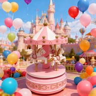 Christmas Carousel Decor Gifts Merry-Go-Round Wooden Music Box Horse Carousel Birthday Gifts Home De