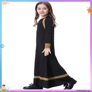 Mum Girls Milk Silk Child Dress Robe Turkish Kids Abaya Burka Arab Ramadan Prayer Maxi Long Kaftan I