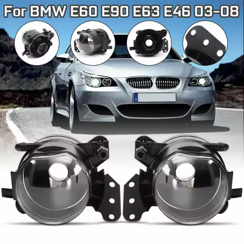 Fog Lamp Assembly With Bulbs For BMW 3 5 6 Series E60 E61 E90 E91 323i 325i 525i Front Bumper Anti F