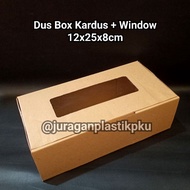 Cardboard Box + Window 12x25x8 cm | Corrugated Box Packaging Box 12x25 cm 12 x 25 Plastic Mica Windo