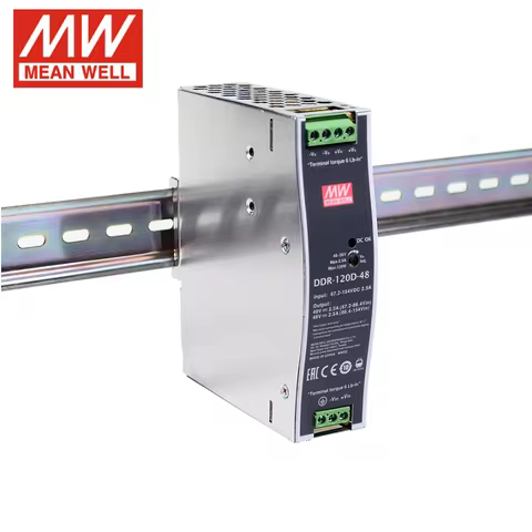 MEAN WELL 120W DIN Rail Type DC-DC Converter DDR-120A/DDR-120B/DDR-120C/DDR-120D-12V 24V 48V