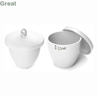 GREAT Lab Porcelain Crucible, 50ml Capacity Smooth Surface Ceramic Crucible,  With Lid White School 