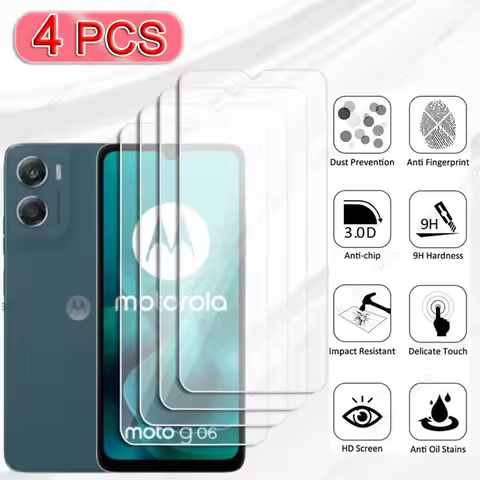 4PCS Glass For Motorola Moto G06 Glass HD Clear Protective Film For Moto G06 Screen Protector Camera