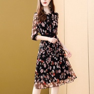 korea/midi dress korea/long dress korea/dress bunga import Premium