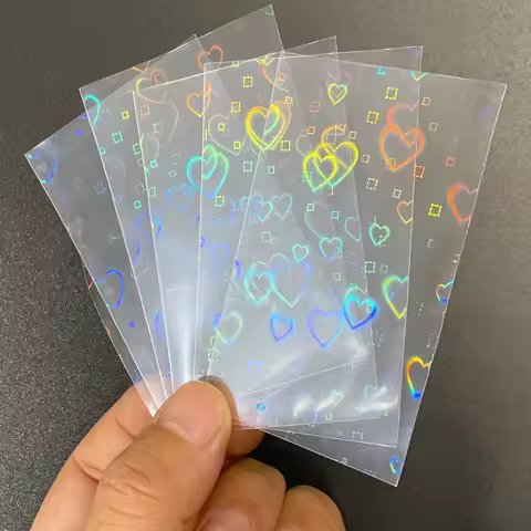 50PCS 58x87mm Laser stars hearts rainbow Butterfly Game Idol Card Protector Holographic Clear Card F