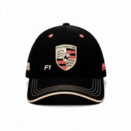 Porsche F1 logo, car cap, duckbill cap, men's and women's baseball cap, casual curved brim cap, sun 