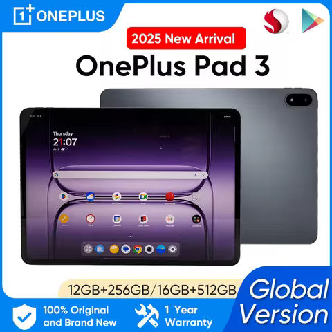 Global Version OnePlus Pad 3 Tablet Snapdragon 8 Elite 13.2" 144Hz Display 3.4K Resolution Bluetooth