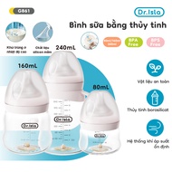 Dr.isla glass milk bottle 80ml 160ml 240ml BPA Free anti-colic design suitable for newborns GB61
